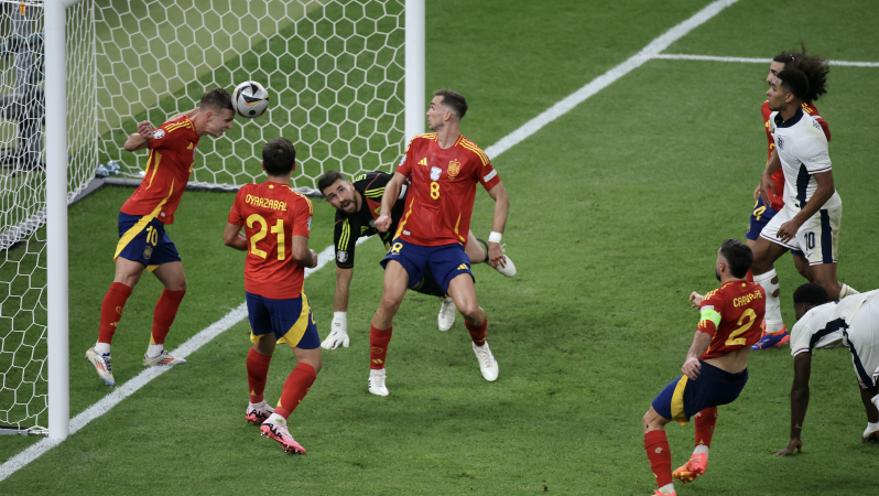 Dani Olmo clearance vs England