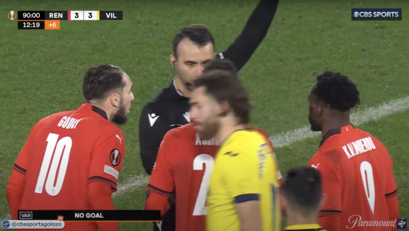 Rennes disallowed goal vs. Villarreal 