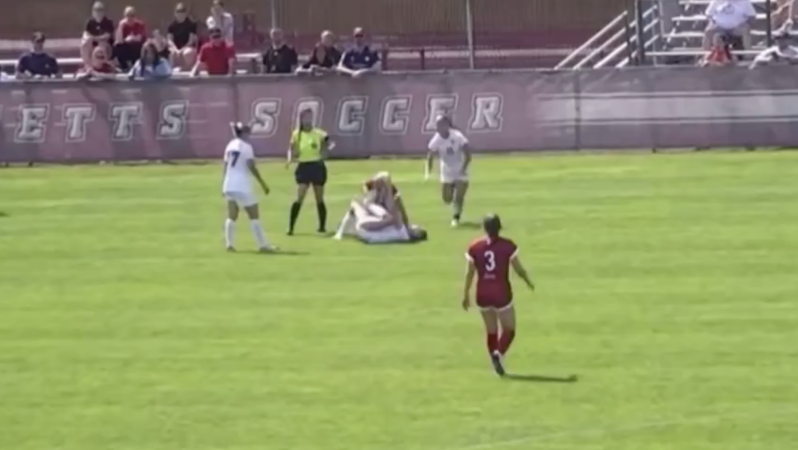 Rutgers UMass soccer fight