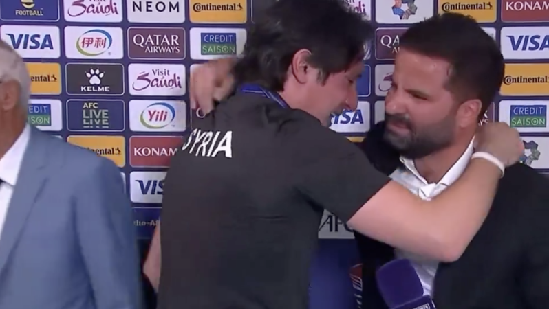 Syria interviewer crying with translator