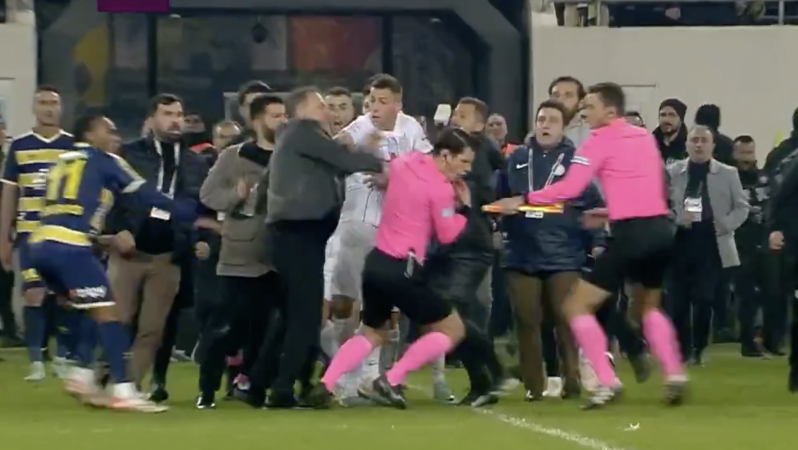 Turkish referee punched in face by club president