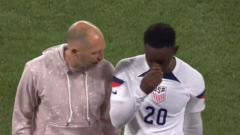 Berhalter Balogun discussion at halftime
