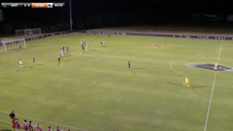 UNT goalkeeper goal