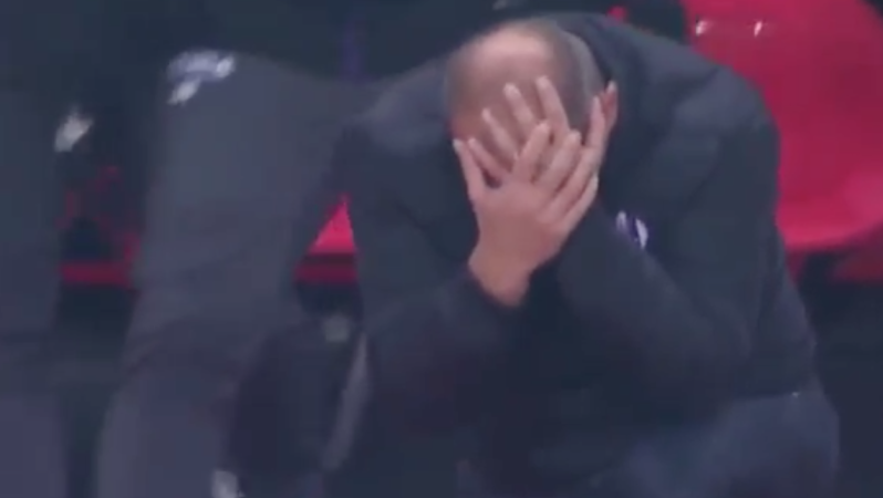 Pascal Dupraz Gets Hit By A Paper Airplane and Collapses 