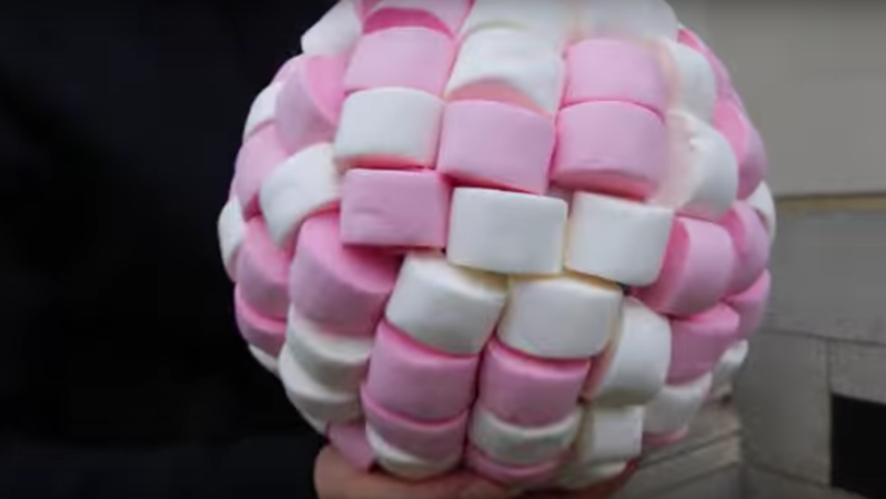 Marshmallow covered soccer ball 