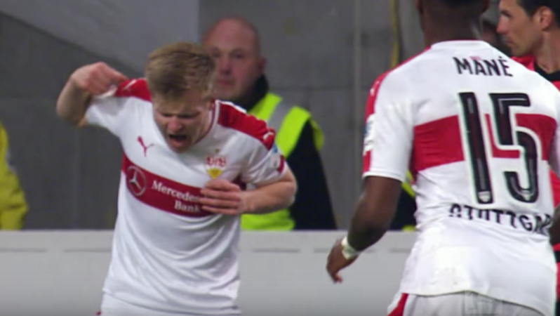 Jean Zimmer Whacked by Linesman