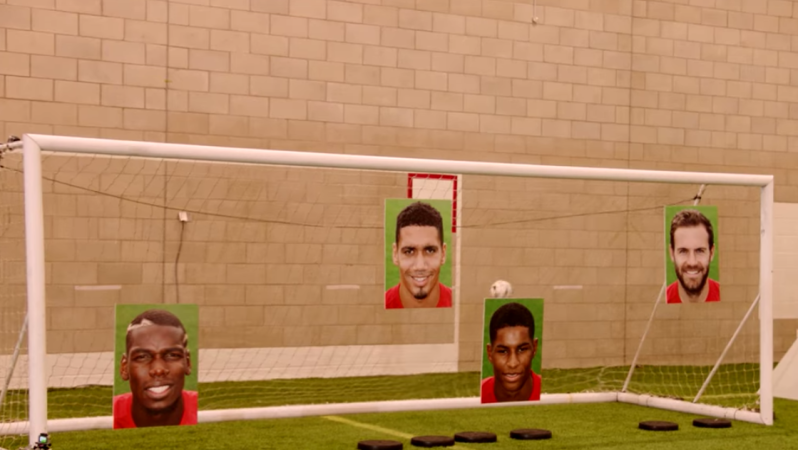 Pogba, Smalling, Rashford and Mata in the shootout challenge 