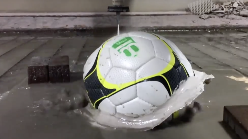 Waterjet Cuts Soccerball