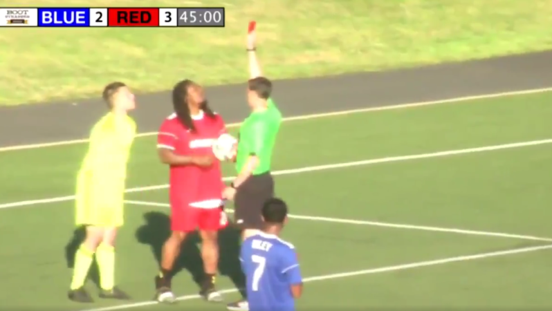 Marshawn Lynch plays Soccer