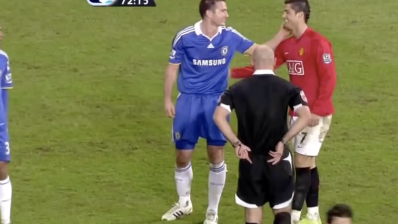 Frank Lampard And Cristiano Ronaldo Trade Fouls