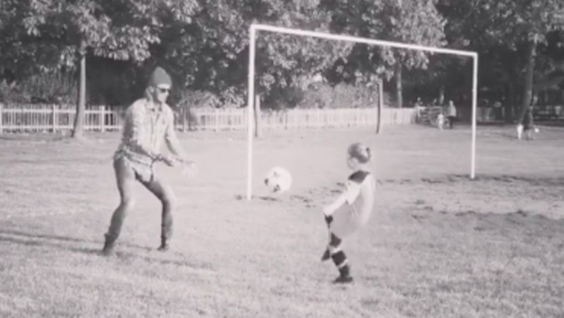 David Beckham teaches Daughter Soccer, Harper Beckham
