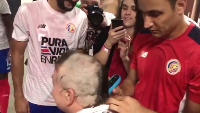 Keylor Navas Shaves Costa Rica Coaches Head
