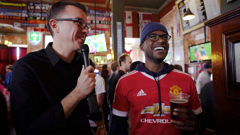 Greg interviews a Man U fan.