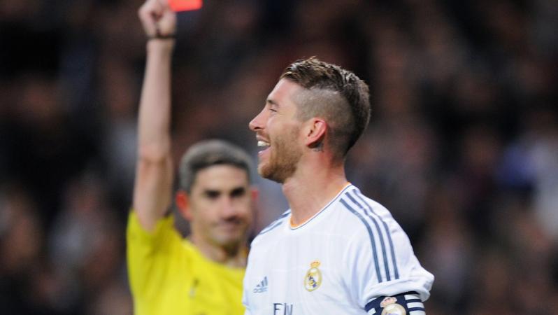 Ramos receives another red card.