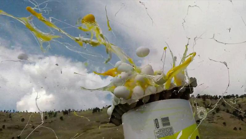 Smashing Eggs With A Soccer Ball