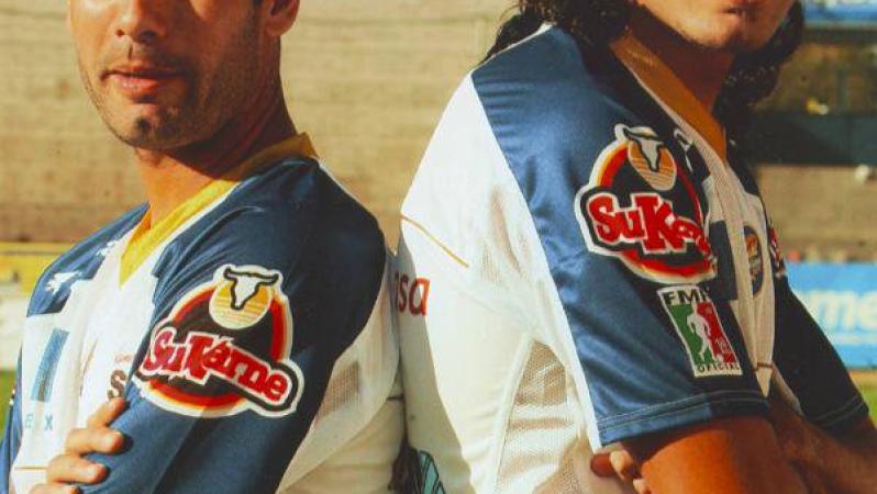 Pep Guardiola standing with Dorados teammate