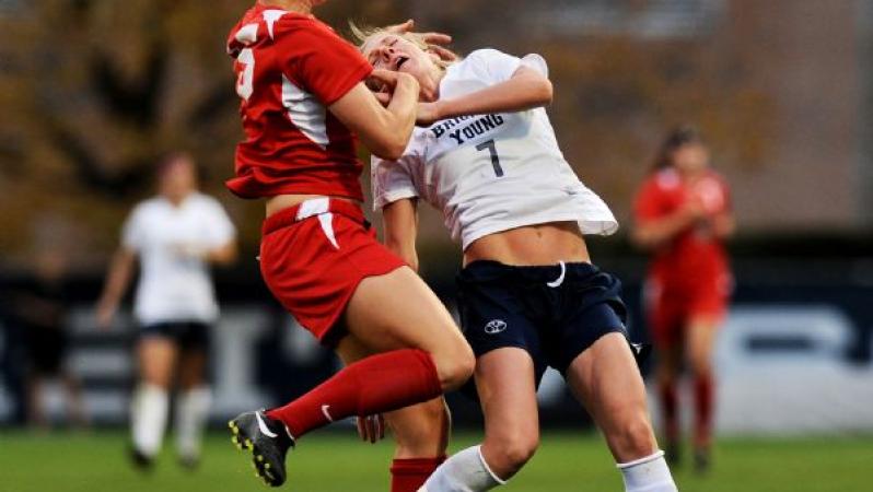 College soccer player punch, hair pull 