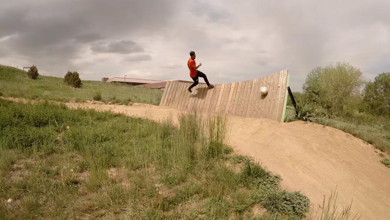 Santi Velez takes on the bike park with his soccer skills