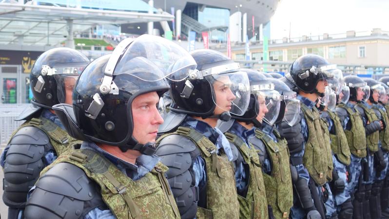 Russian security officers at the World Cup