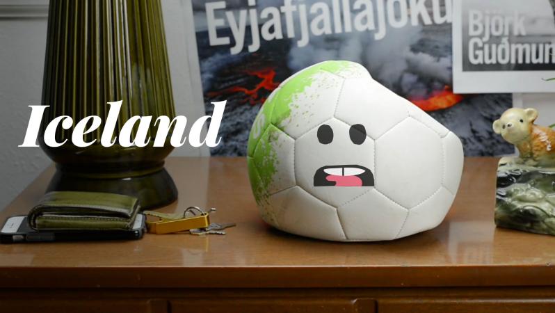 A soccer ball pronounces Icelandic names.