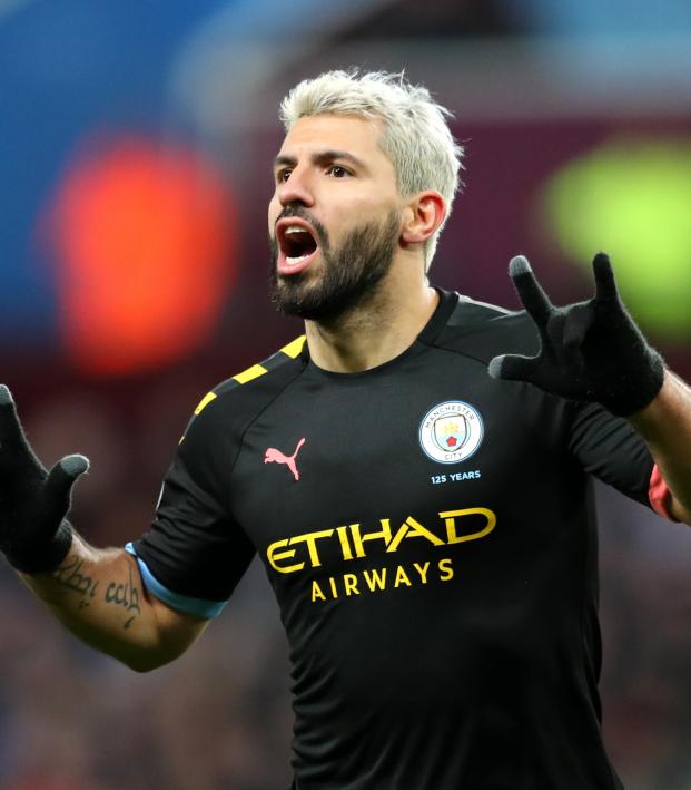 Sergio Aguero after scoring against Aston Villa 