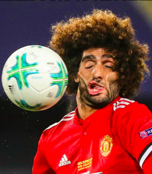 Fellaini Takes Ball To The Face