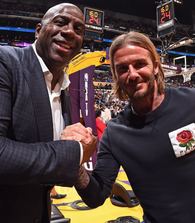 David Beckham Meets Magic Johnson