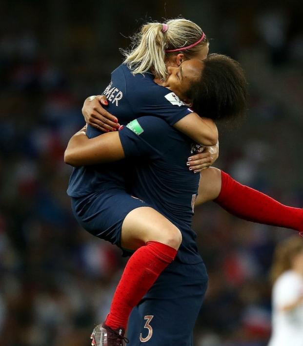Wendie Renard and Le Sommer Celebrate Their Win 