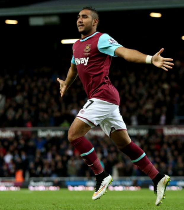 Dimitri Payet celebrating his free kick. 