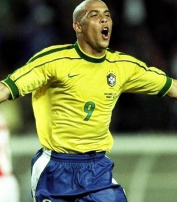 Ronaldo celebrates a goal. 