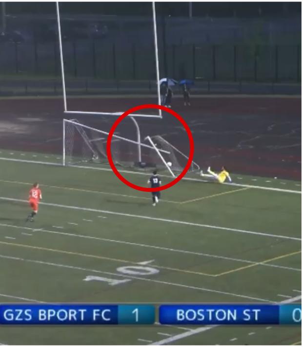 UPSL goalie breaks goal after making free kick save
