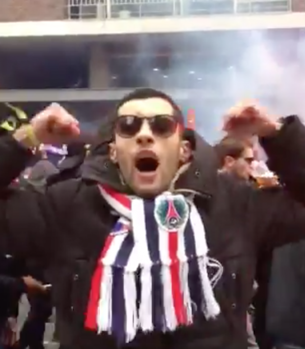 Watch Crazy Scenes As PSG Fans Invade Madrid