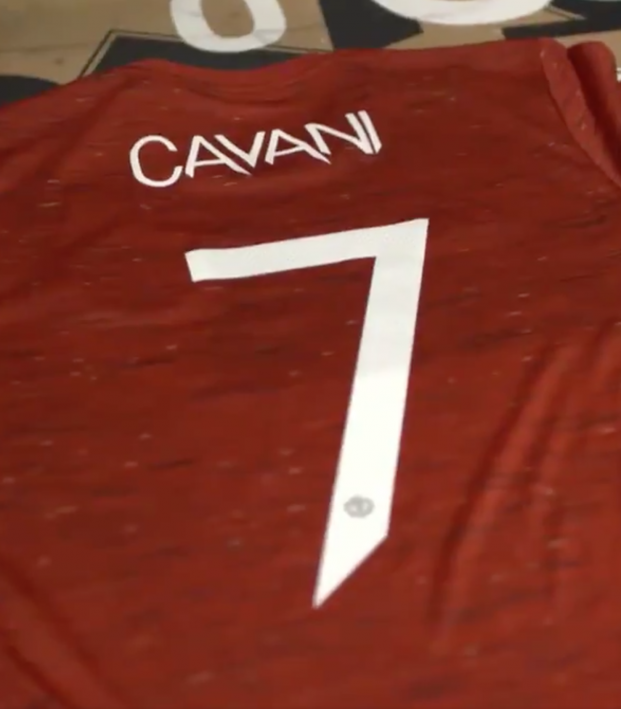 cavani shirt number