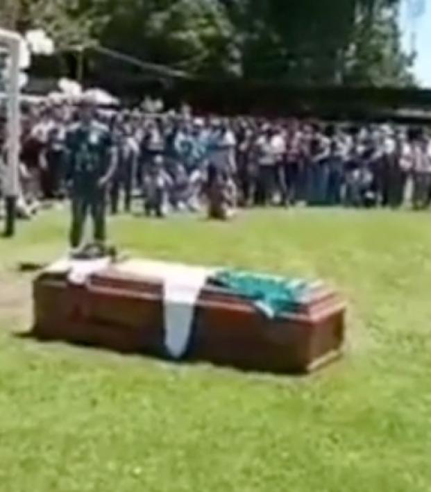 Player scores from his coffin