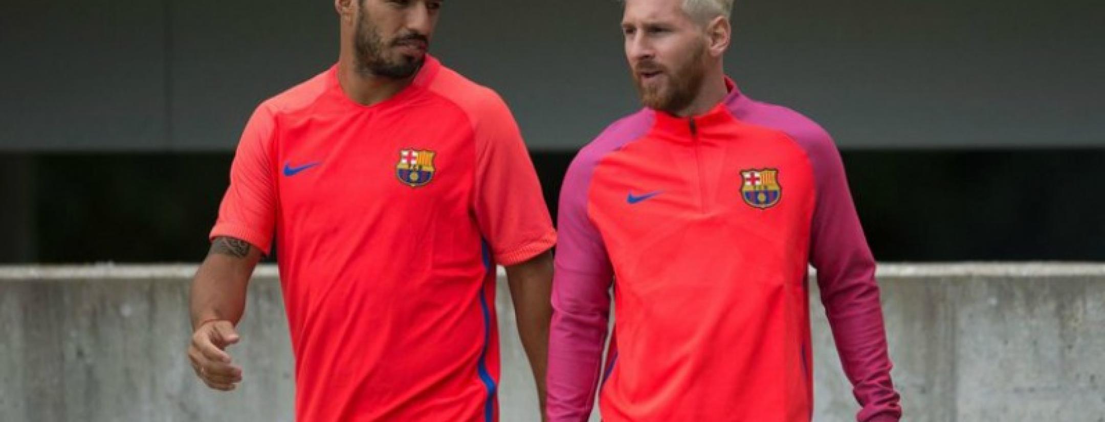 Lionel Messi and Luis Suarez