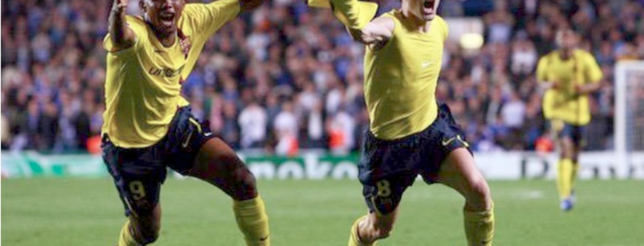 Andrew Iniesta celebrates a trip to the 2009 Champions League final