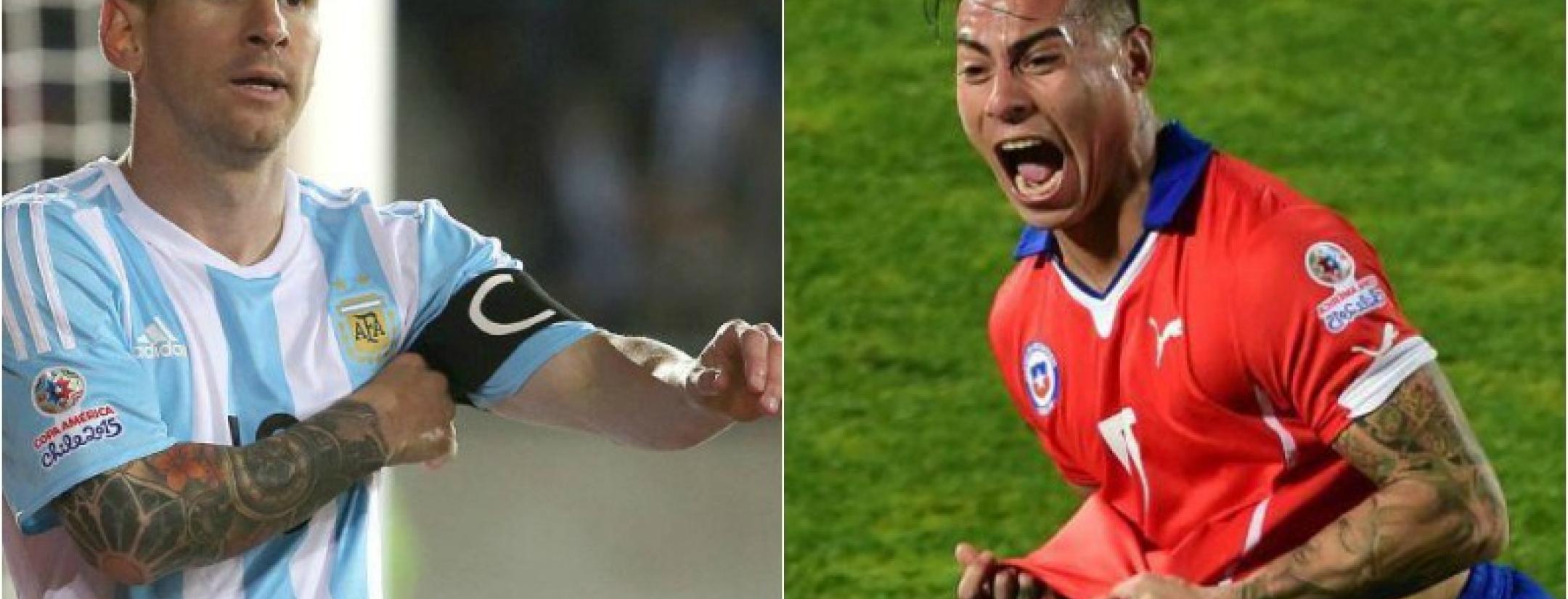 Lionel Messi and Eduardo Vargas