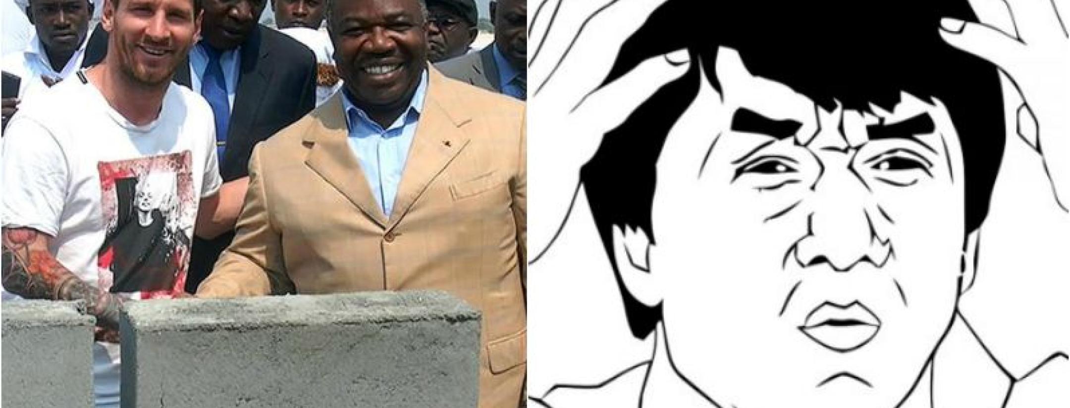 Messi and a alleged dictator shaking hands. 