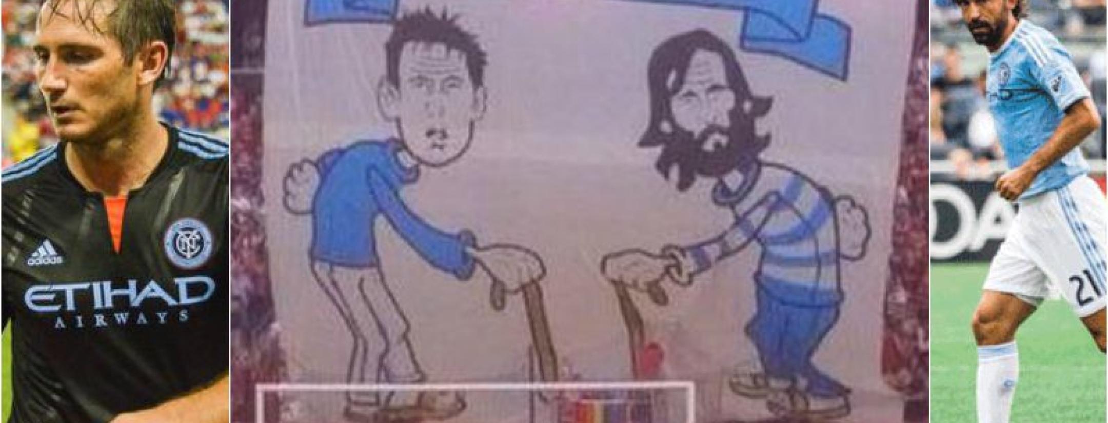Red Bull fans take a crack at Pirlo and Lampard
