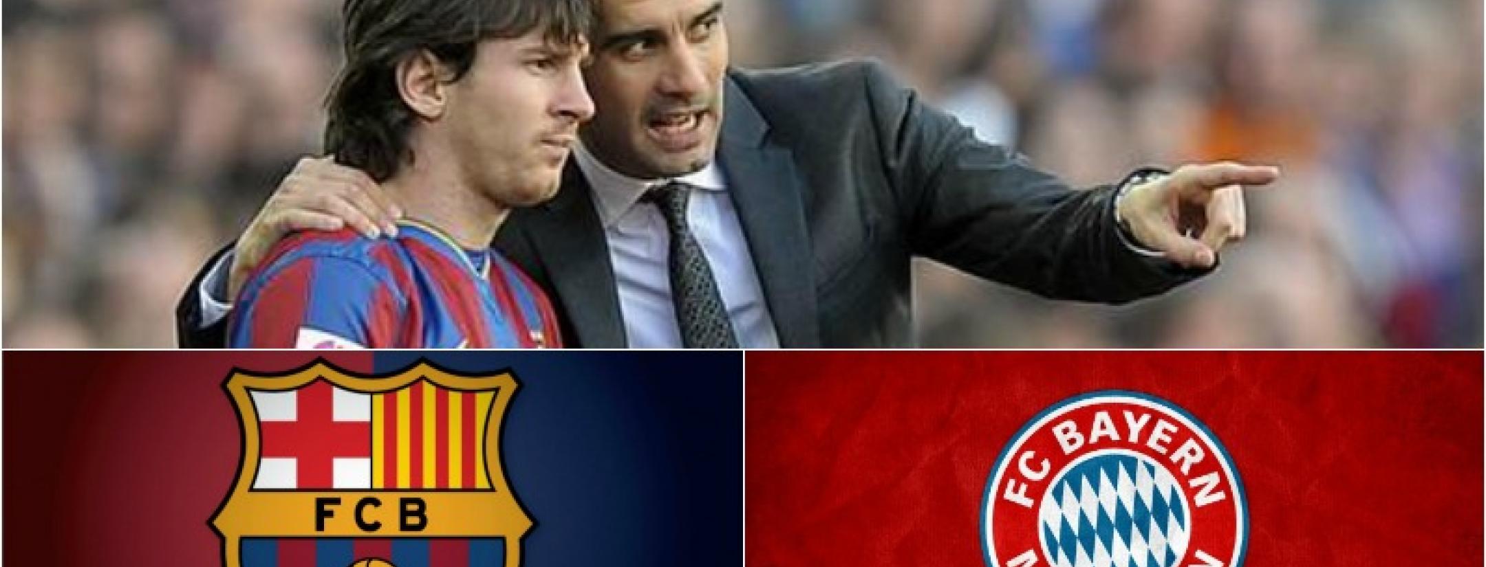 Messi and Pep Guardiola