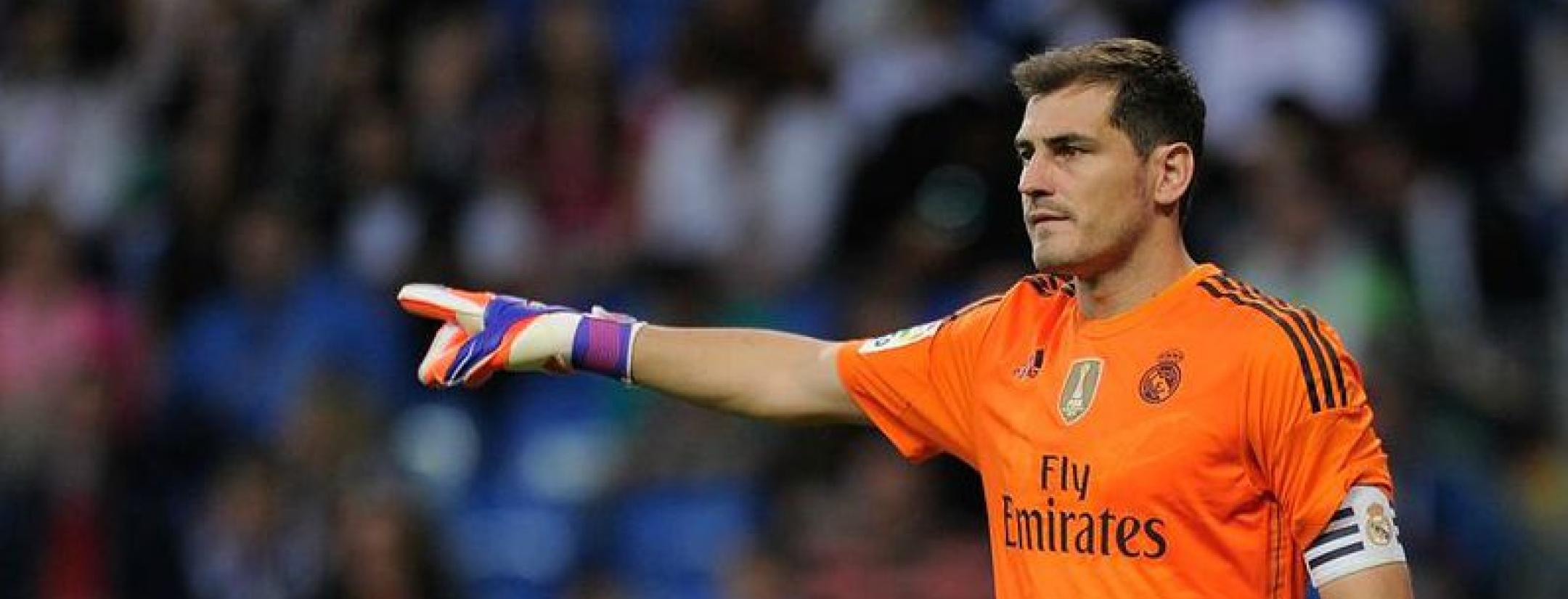 Iker Casillas in goal for Real Madrid.