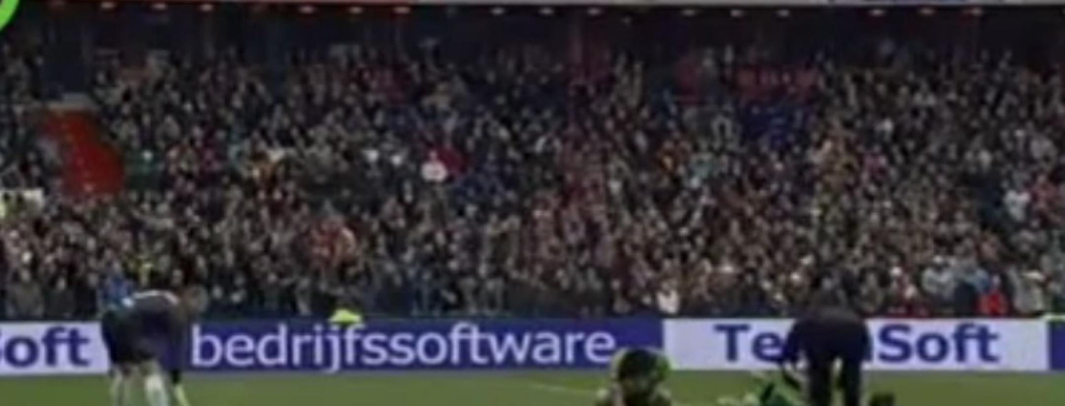 Three ADO Den Haag defenders lye on the ground. 