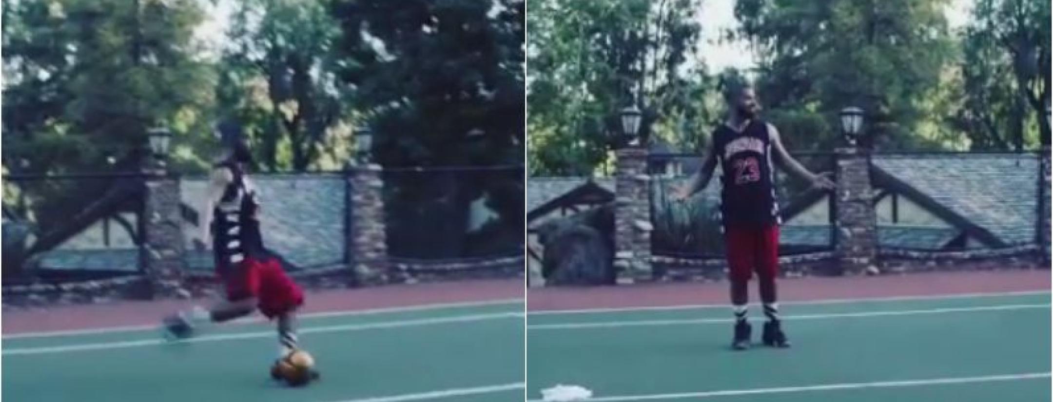 Drake plays soccer, fails. 