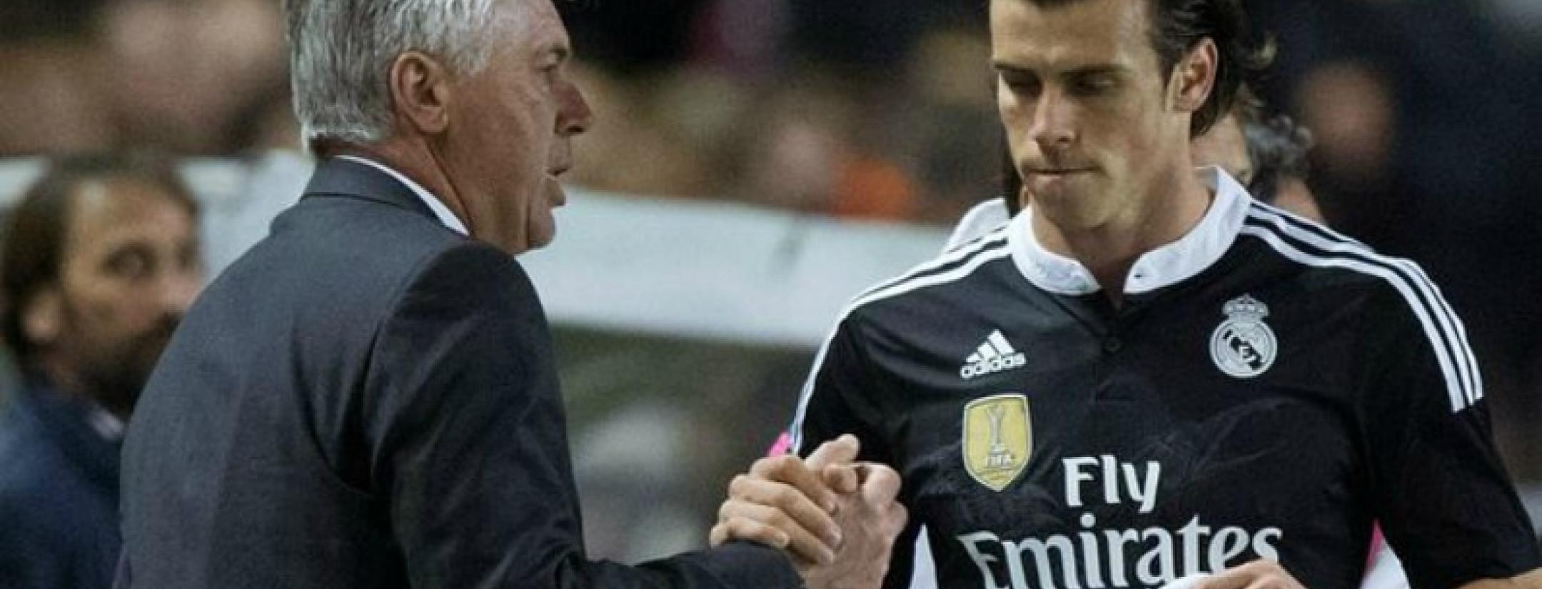 Real Madrid Gareth Bale and Carlo Ancelotti