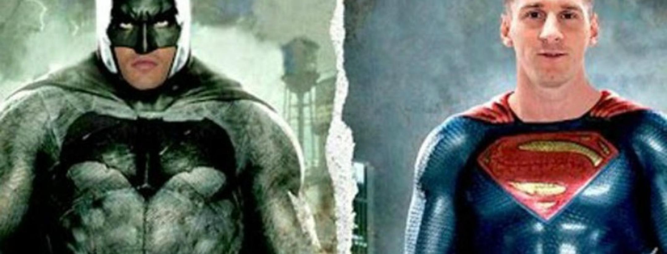 Superman Messi and Batman Ronaldo