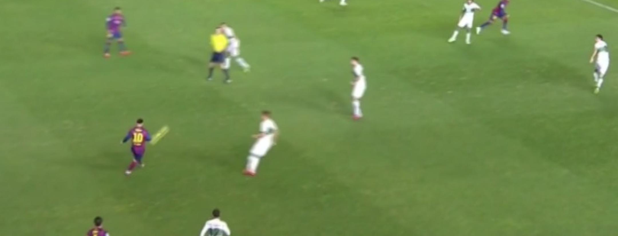 messi's signature pass