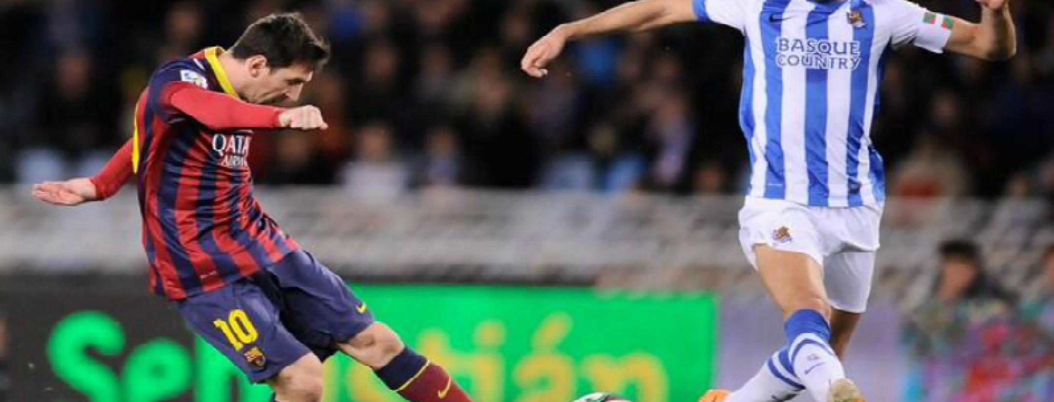 Messi shoots for Barcelona