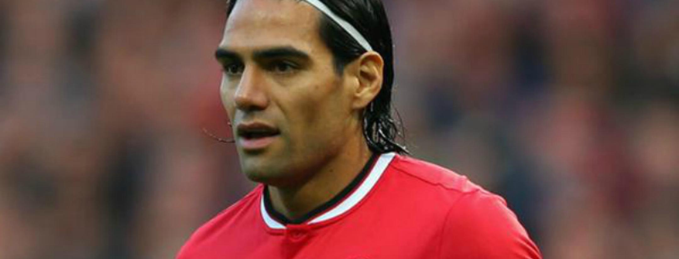 Radamel Falcao in Manchester United red, soon to be swapped for Liverpool red?