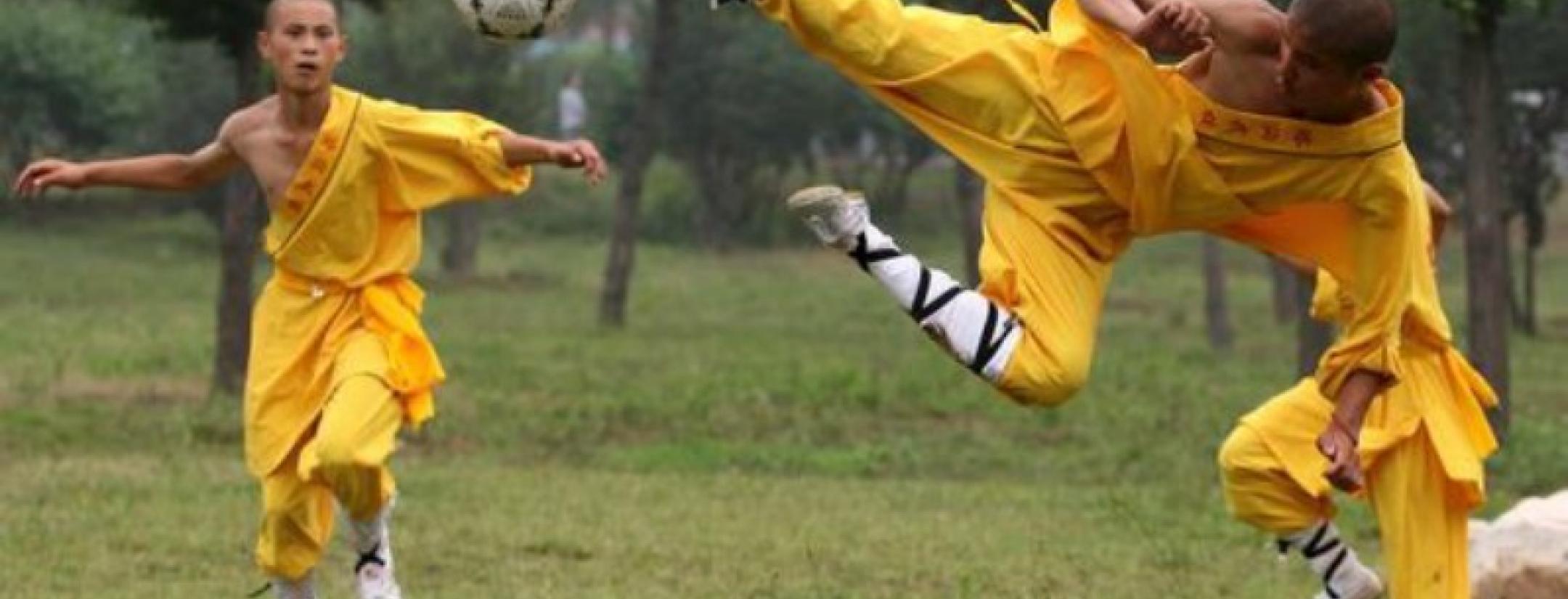shoalin monks playing soccer