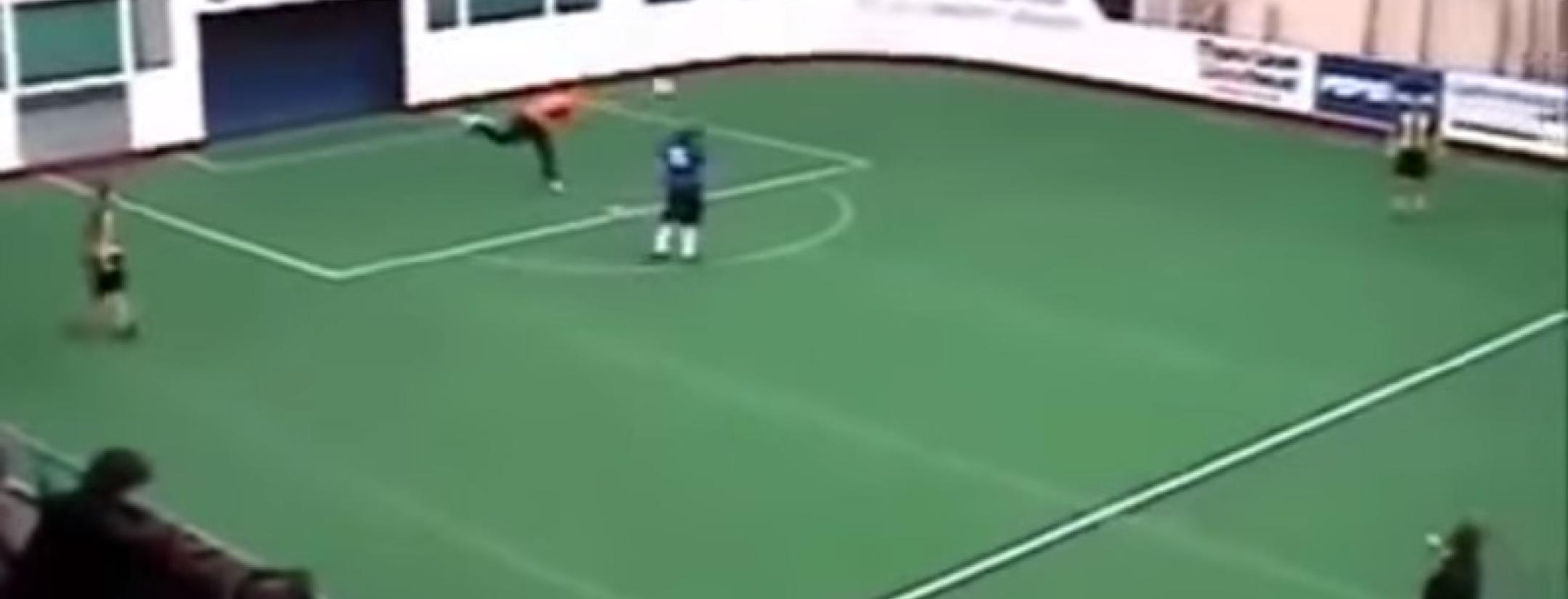 Keeper throws ball at opponent